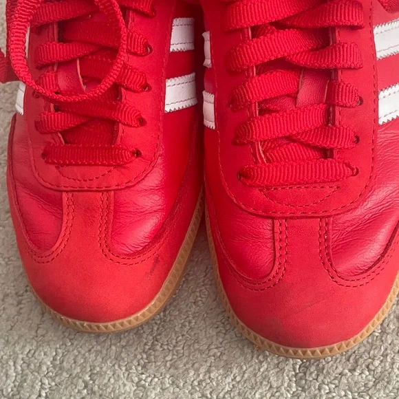 Adidas Bold Red Sneakers with White Accents - Picture 2 of 6